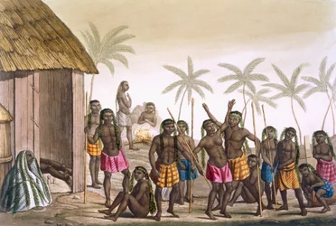 Inheemse Begrafenisdienst nabij Luanda, Congo, uit 